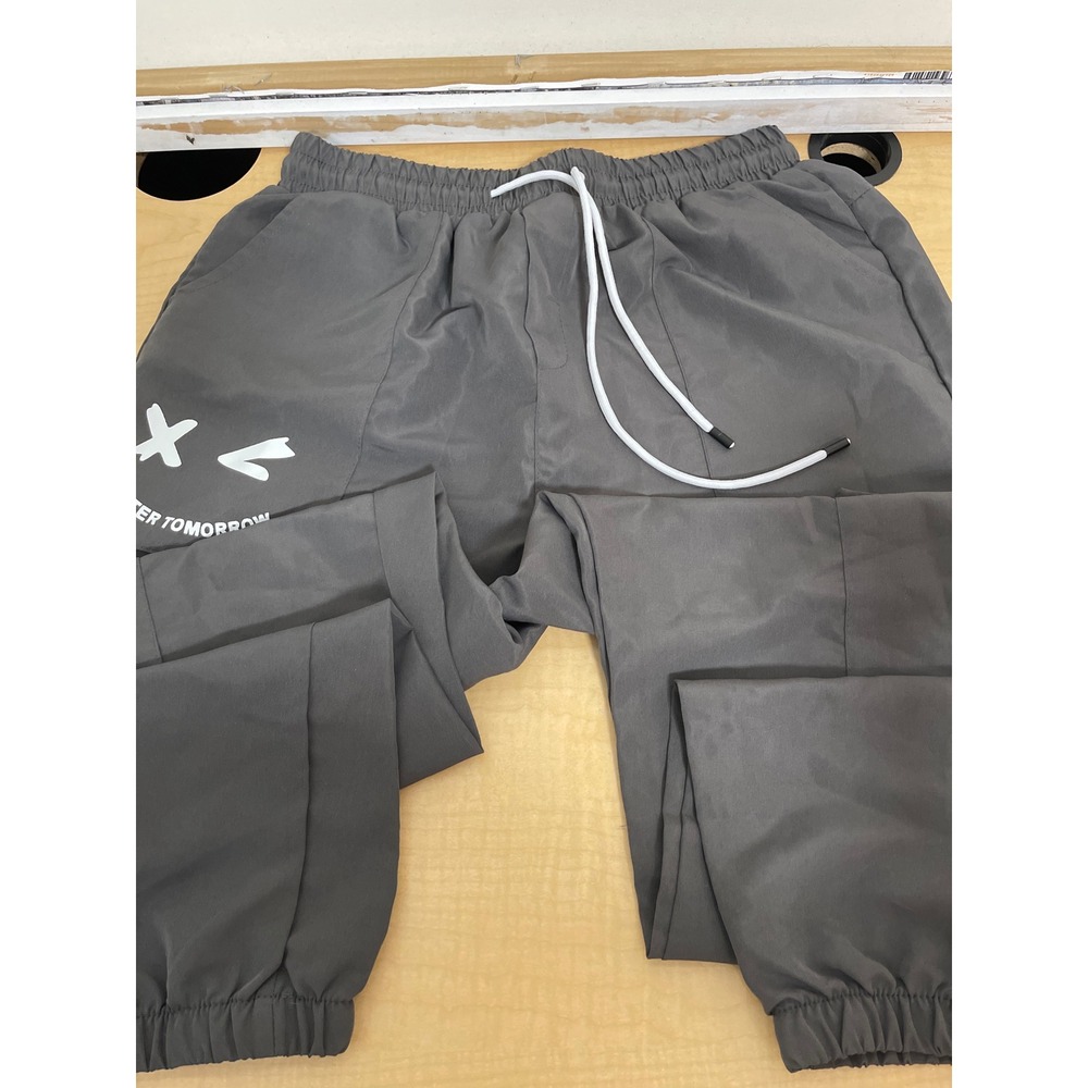Manfinity Shein Mens Gray Cargo Jogger Pants Graphic Better Tomorrow Size Medium